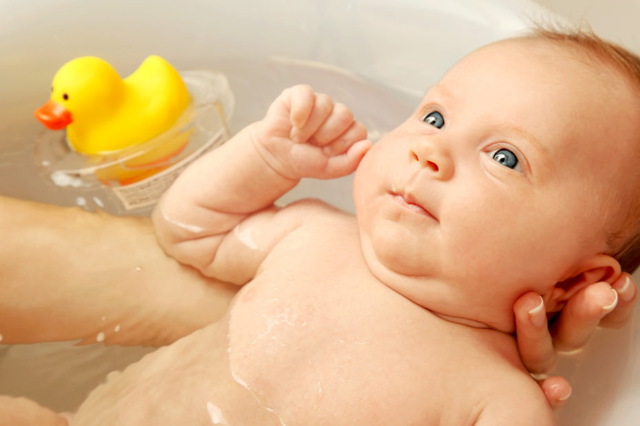 baby taking bath