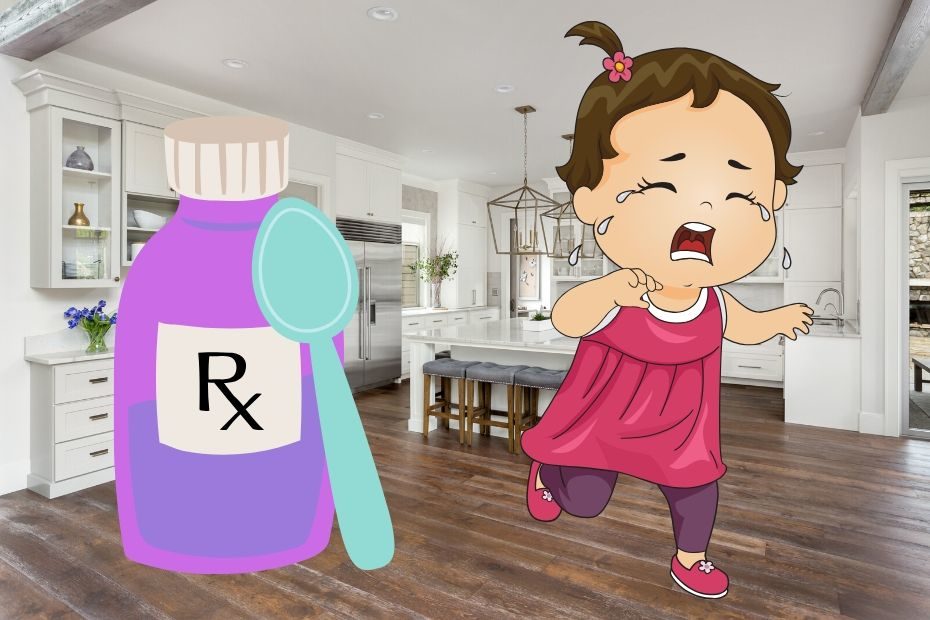 toddler crying about taking medicine