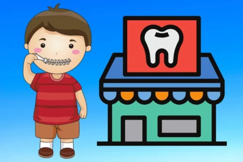 toddler opening mouth at dentist