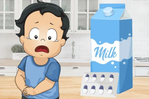 baby drinking lactaid