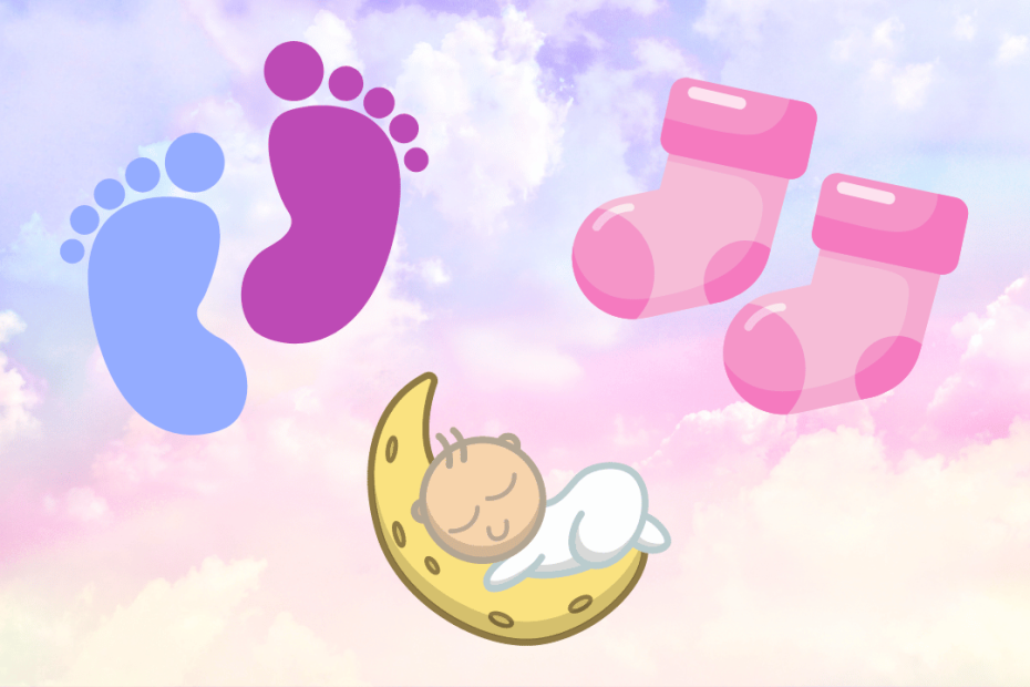 baby feet, baby socks, and baby moon