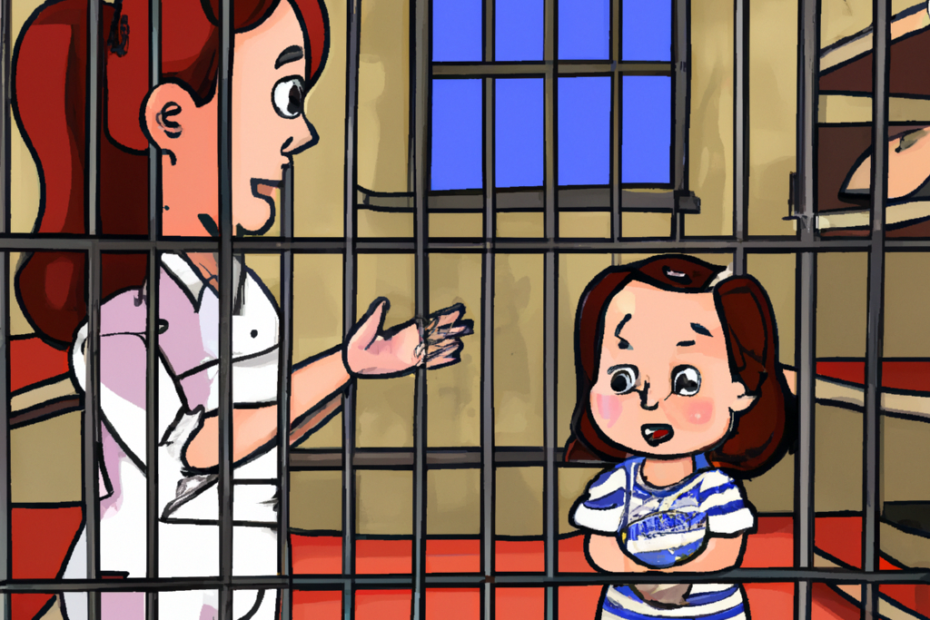 child visiting their parent in jail