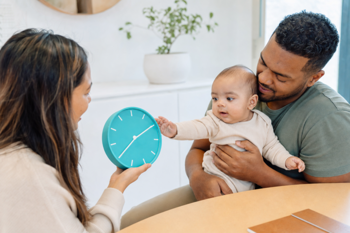 Editorial scene illustrating navigating the 4 month old sleep schedule: an essential guide in a bright home setting.