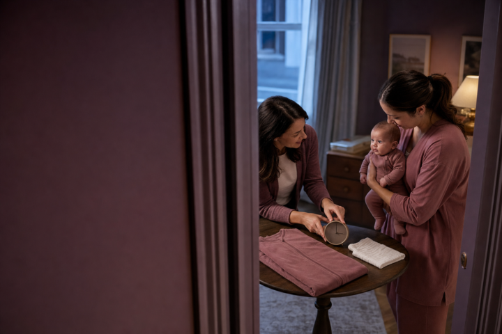 Editorial scene illustrating navigating the 6 week old sleep schedule: your complete guide in a bright home setting.