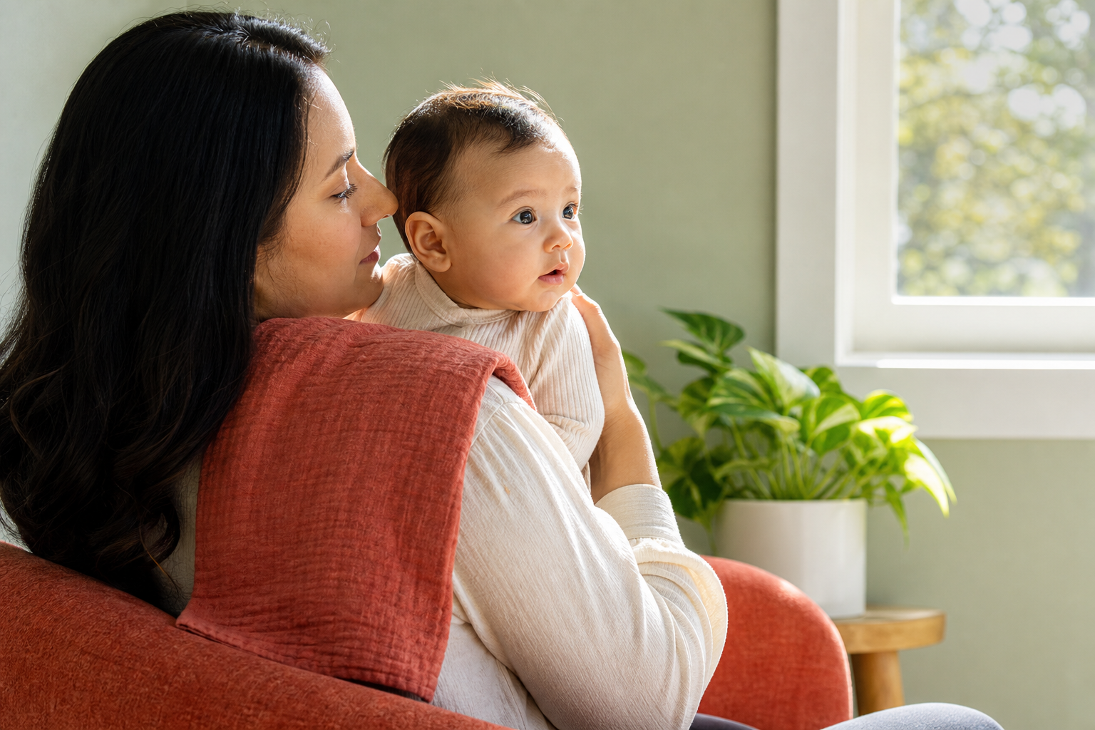 Editorial scene illustrating acid reflux baby not sleeping: when reflux affects baby’s sleep in a bright home setting.