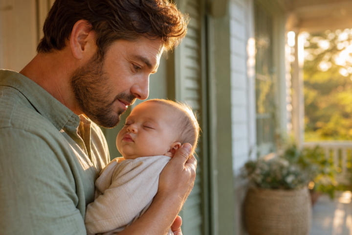 Editorial scene illustrating understanding the funny noises your baby makes when sleeping in a bright home setting.