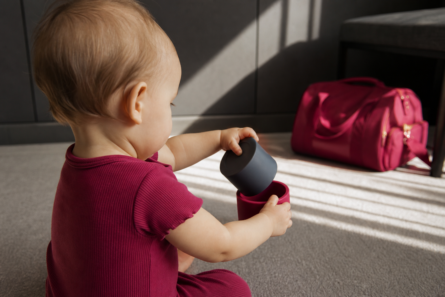 Editorial scene illustrating when your baby wakes up in the middle of the night ready to play in a bright home setting.