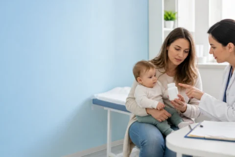 Editorial scene illustrating can i give my child nac? a guide to n-acetylcysteine for kids in a bright home setting.
