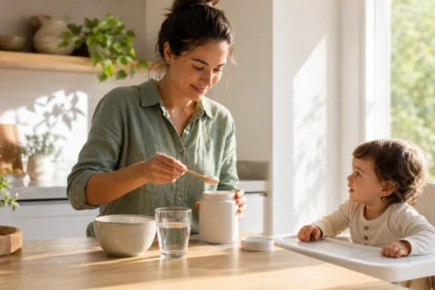 Editorial scene illustrating can i give my child natural calm? a comprehensive guide in a bright home setting.