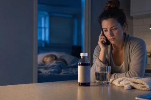Editorial scene illustrating understanding nyquil for kids: a comprehensive guide in a bright home setting.
