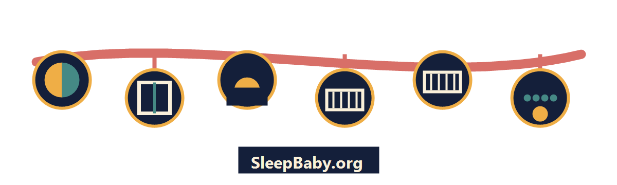 Day-night, window, sunrise, two empty cribs, and beads on a transparent SleepBaby rail.