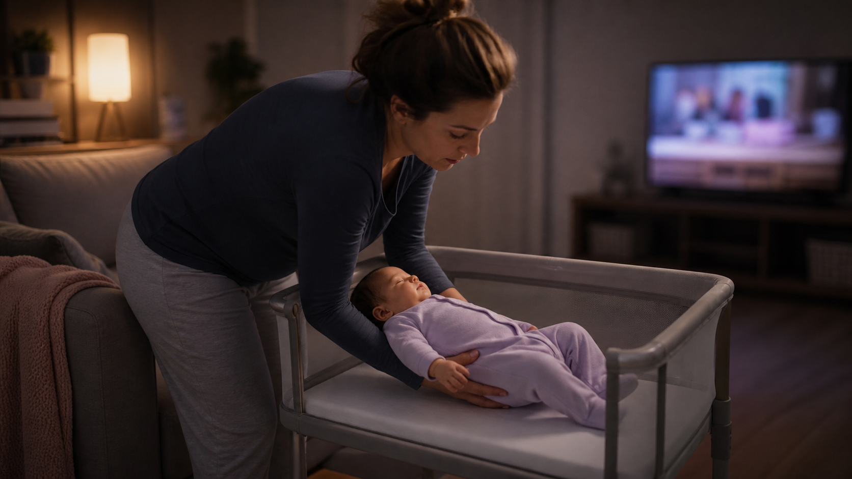 An audio baby monitor with illuminated sound indicators beside a television remote