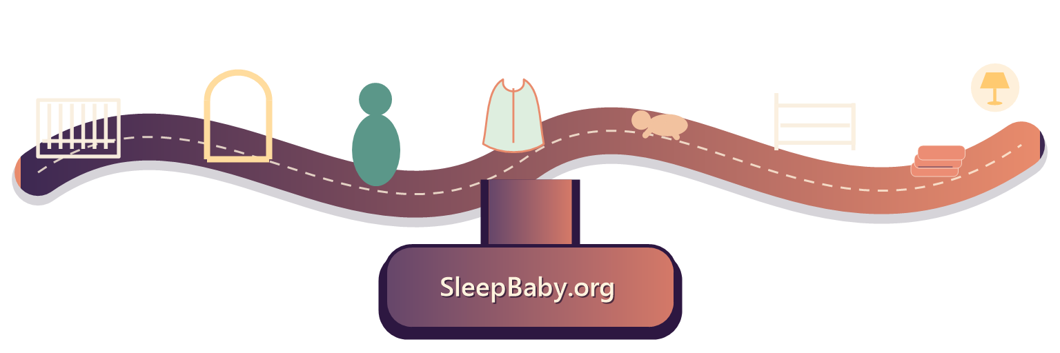 Transparent rail moves from a bare infant crib through a threshold to an older child's sleep setting.
