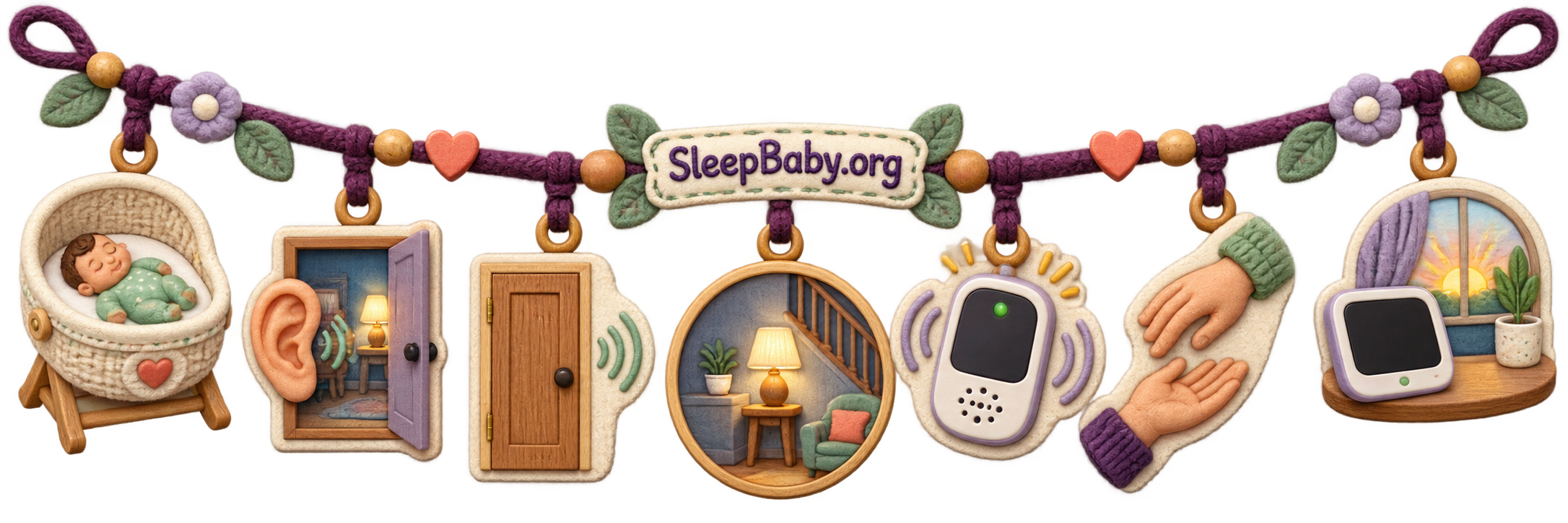 Doorway, earshot, handoff, and dawn charms map when a baby monitor is useful.