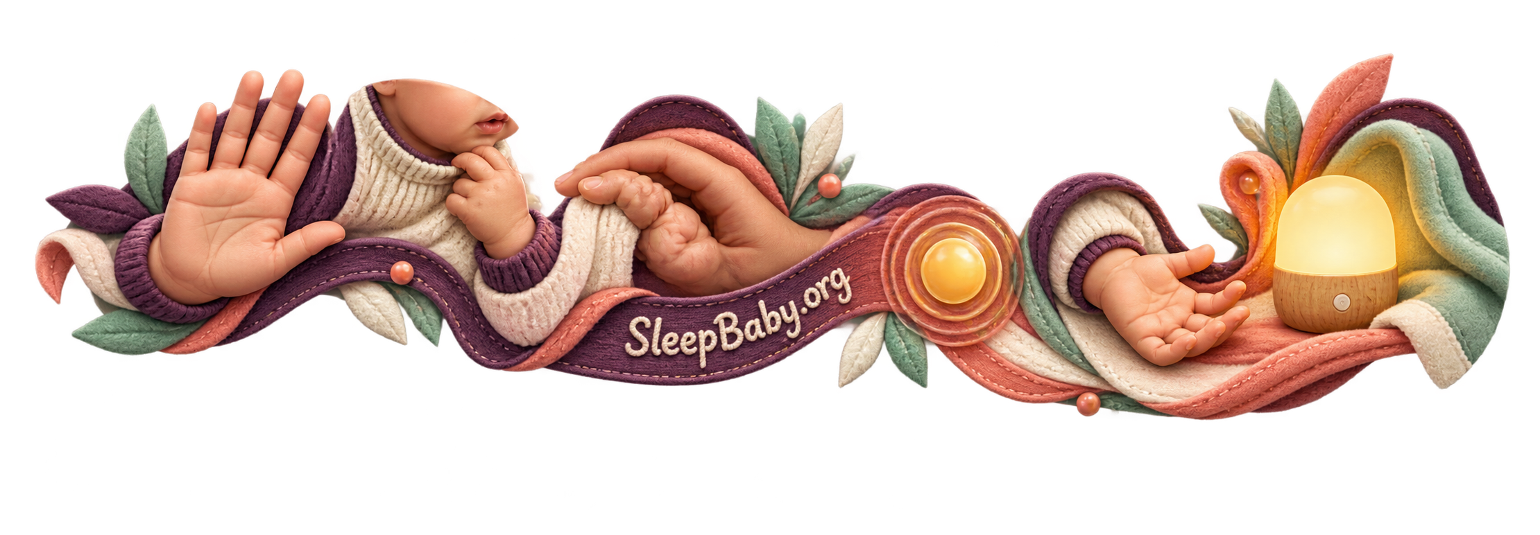 Textile bedtime rail moves from noticing a pinch to catching the hand, offering one calm cue, and returning to a clear crib.