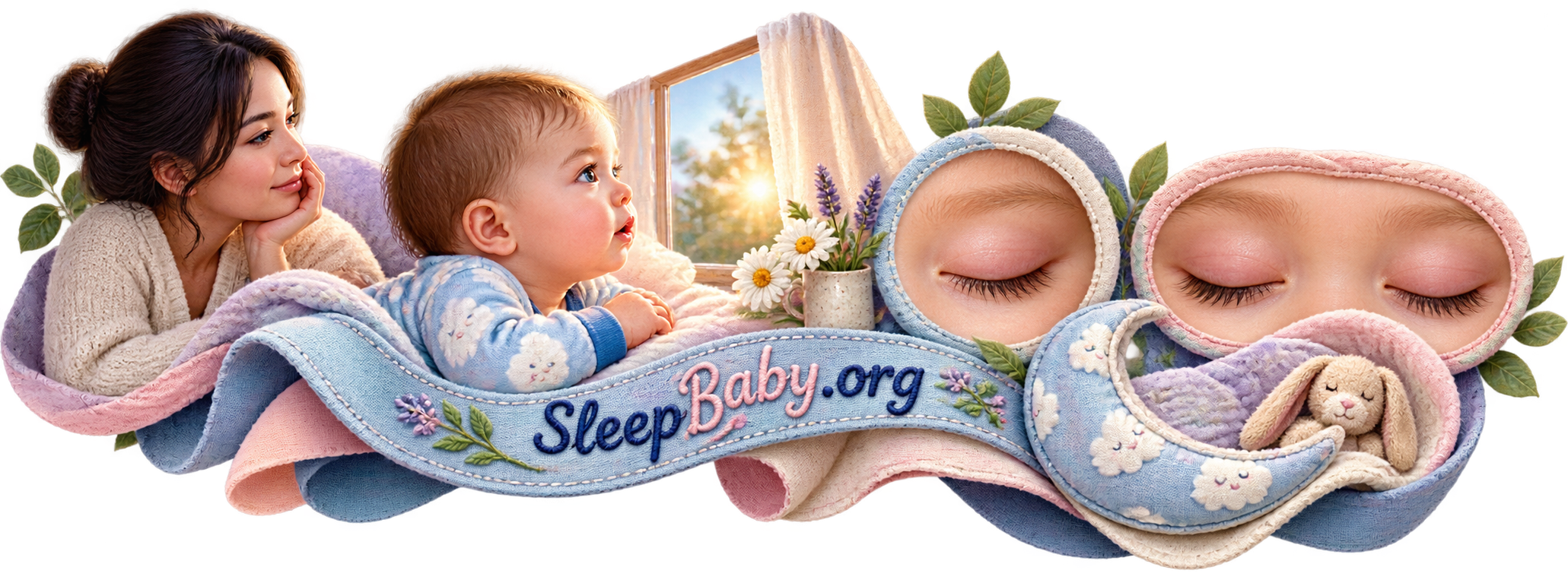 One puffy eye and two puffy eyes lead to different questions Transparent fabric rail contrasts one puffy eyelid with puffiness around both eyes beside an awake baby at dawn