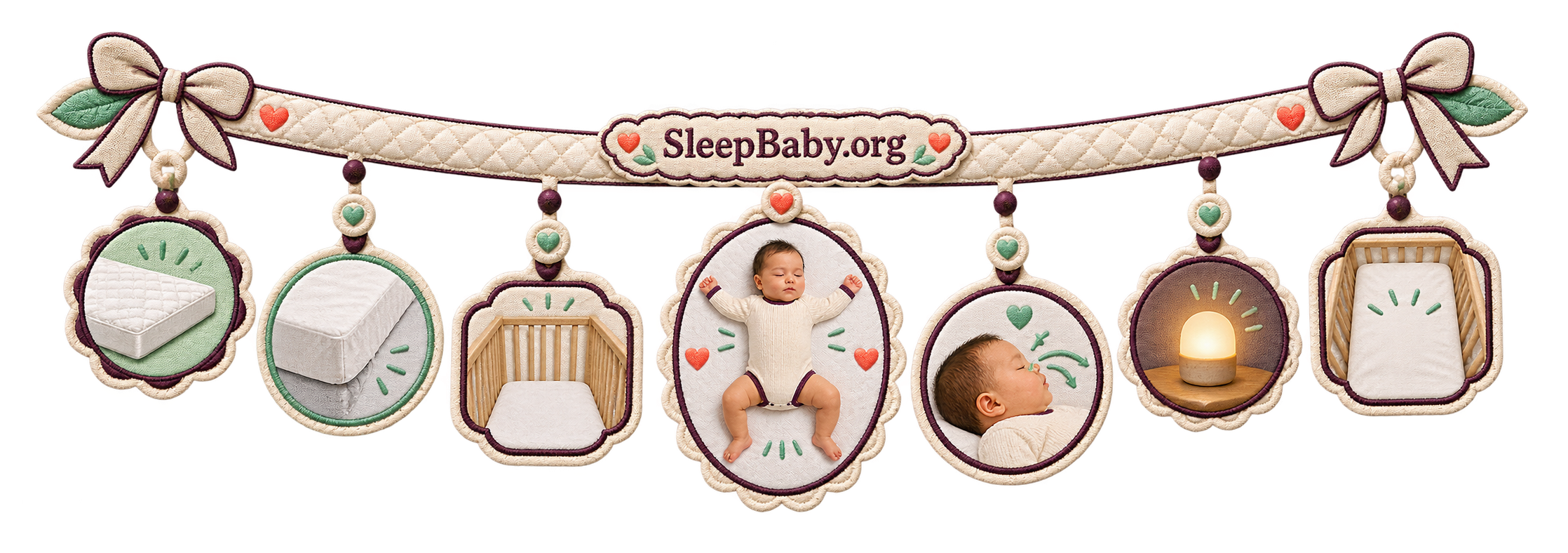 Transparent safe-space rail showing a firm mattress, fitted sheet, empty crib, back-sleeping baby, uncovered face, and nightlight.