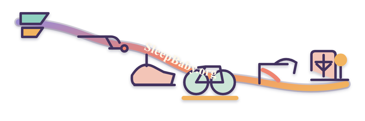 Descending stop rail connects braking, a planted foot, still wheels, a steady handlebar, and a playard cue.