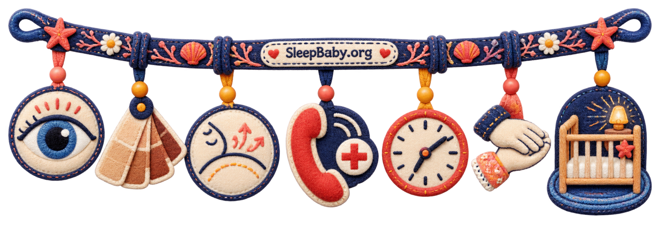 Stitched breathing-scare rail links response, color, chest movement, emergency calling, and a safe nighttime crib