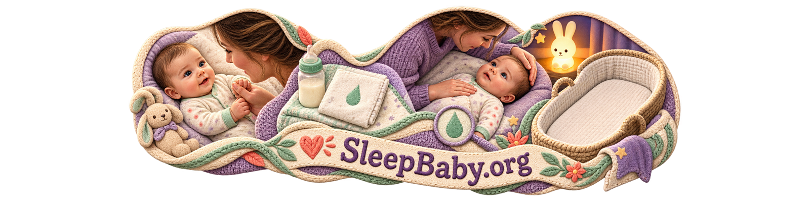 A caregiver checks eye contact and breathing beside a feed and folded diaper cue before the baby's next safe sleep.