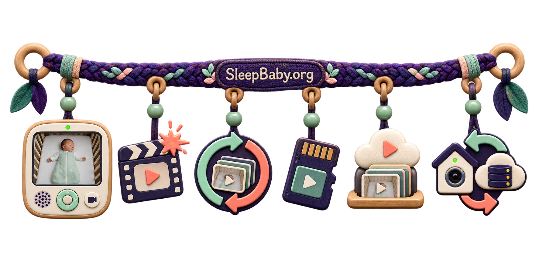 Teaching ribbon with a live window, event spark, overwrite loop, memory card, cloud storage, and hybrid recording path