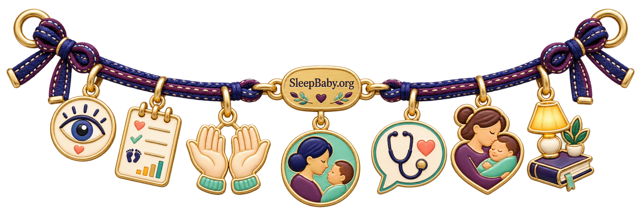 A calm milestone ribbon links observation notes, open hands, caregiver connection and clinician support.