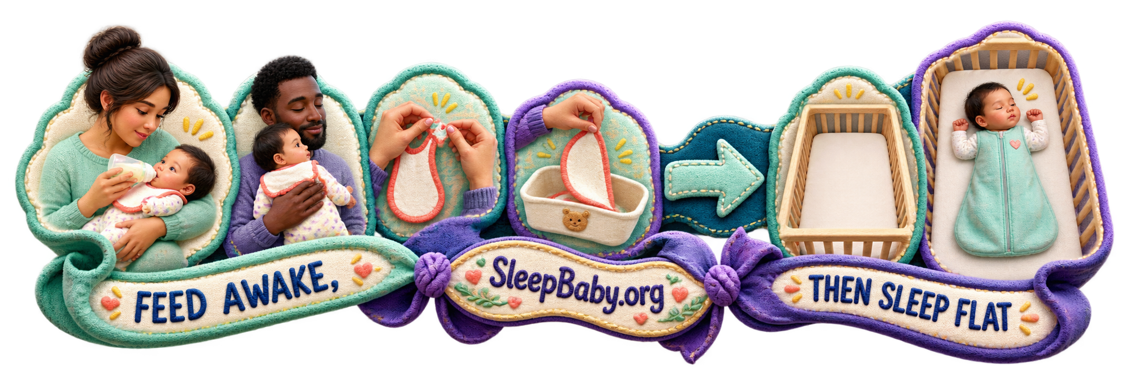 Feed awake, then sleep flat Folded rail separates awake feeding and bib removal from flat back sleep