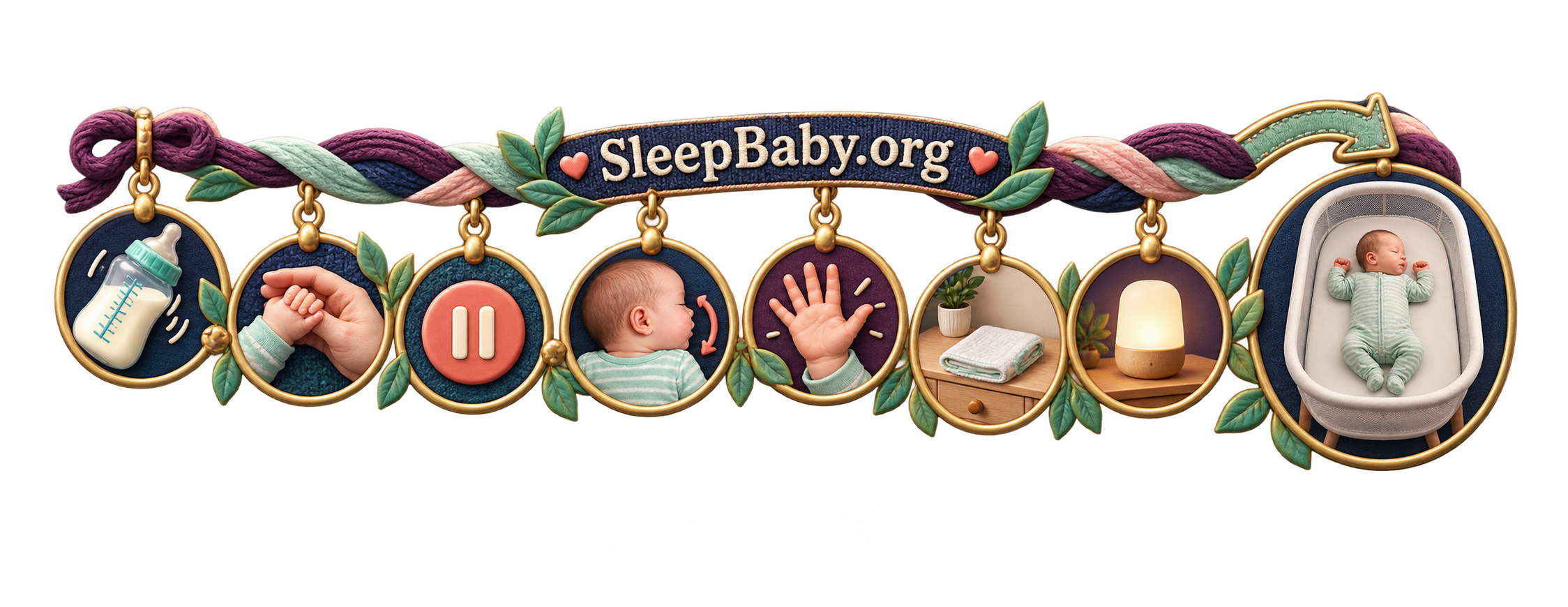 Transparent rail with paced bottle feeding, pause, fullness cues, an outside burp cloth, lamp, and bare bassinet