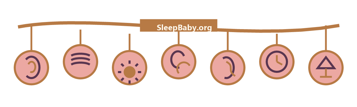 Charm strand with an ear, airflow pause, snore marks, sunrise headache cue, pregnant profile, open airway, and bedside clock