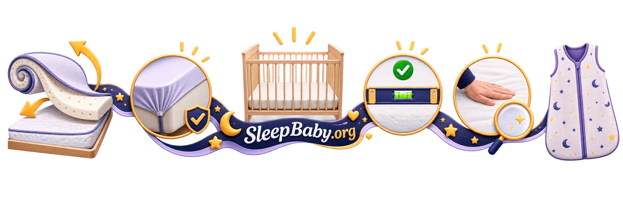 Teaching rail showing a topper removed and an empty crib restored with a fitted sheet
