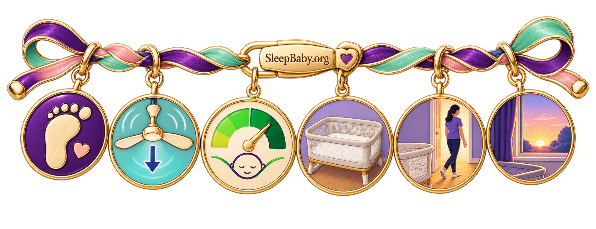 Single step, lower fan speed, comfort gauge, empty bassinet, caregiver pause, and dawn charm rail