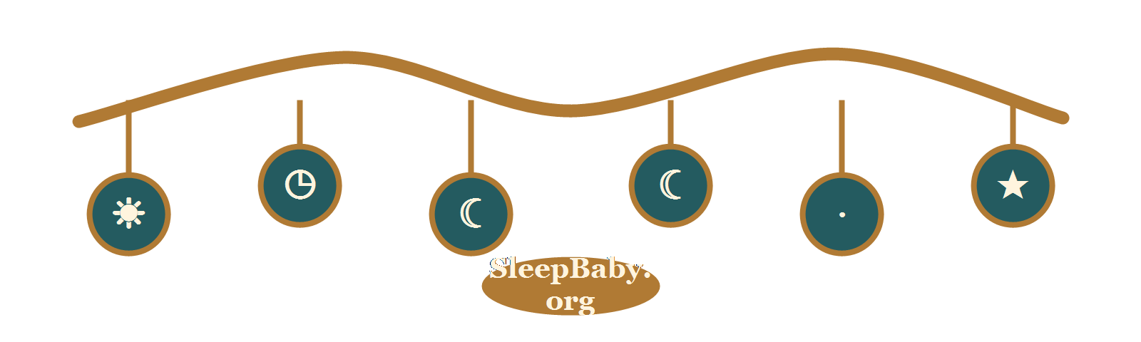 A curved SleepBaby rail connecting a morning anchor, flexible naps, an optional bridge, and bedtime