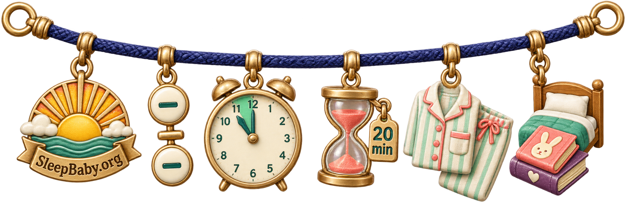 Transparent teaching rail showing wake time minus sleep need and settling time to calculate bedtime