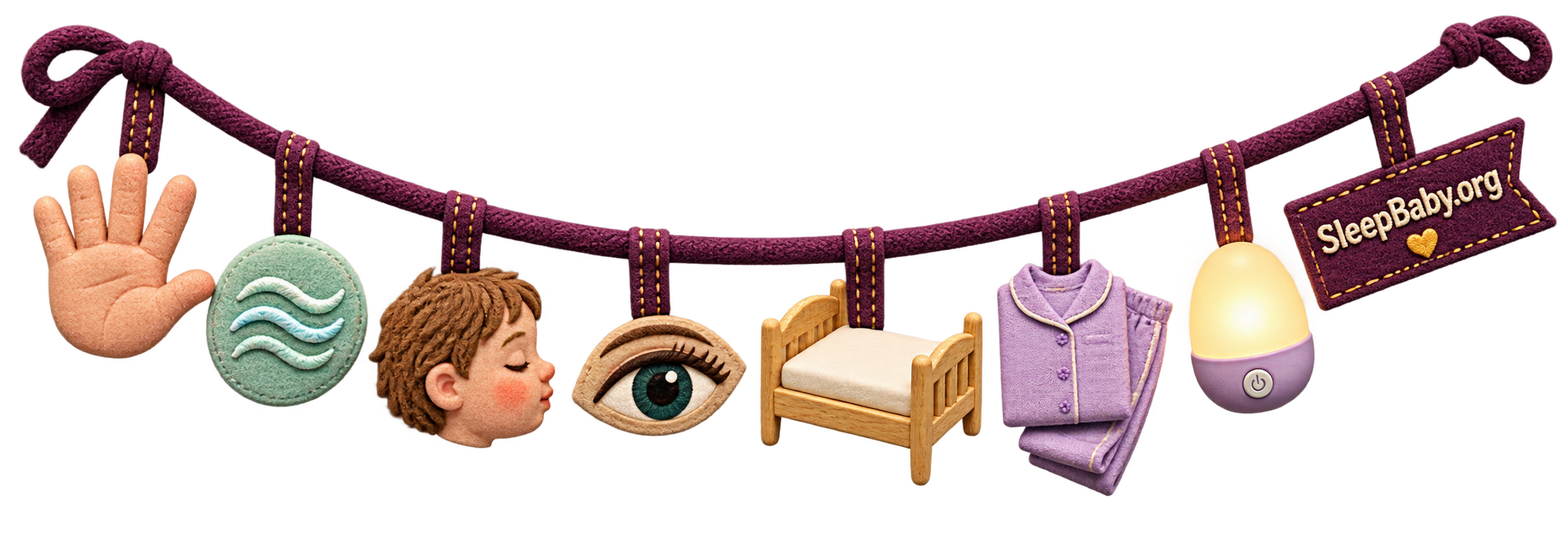 A jewel-like ribbon of a gentle hand, breathing wave, sleepy toddler, open eye, pajamas, bed, and night-light.