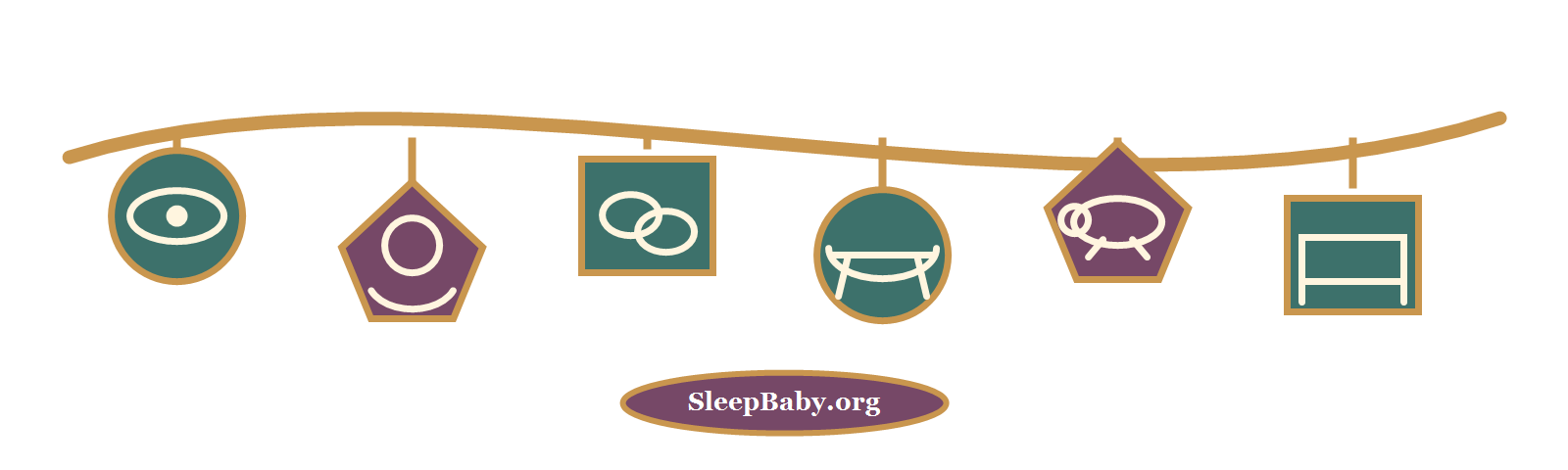 Charm rail moving from an open eye and head nod to a handoff, bassinet, back-sleep cue, and adult bed
