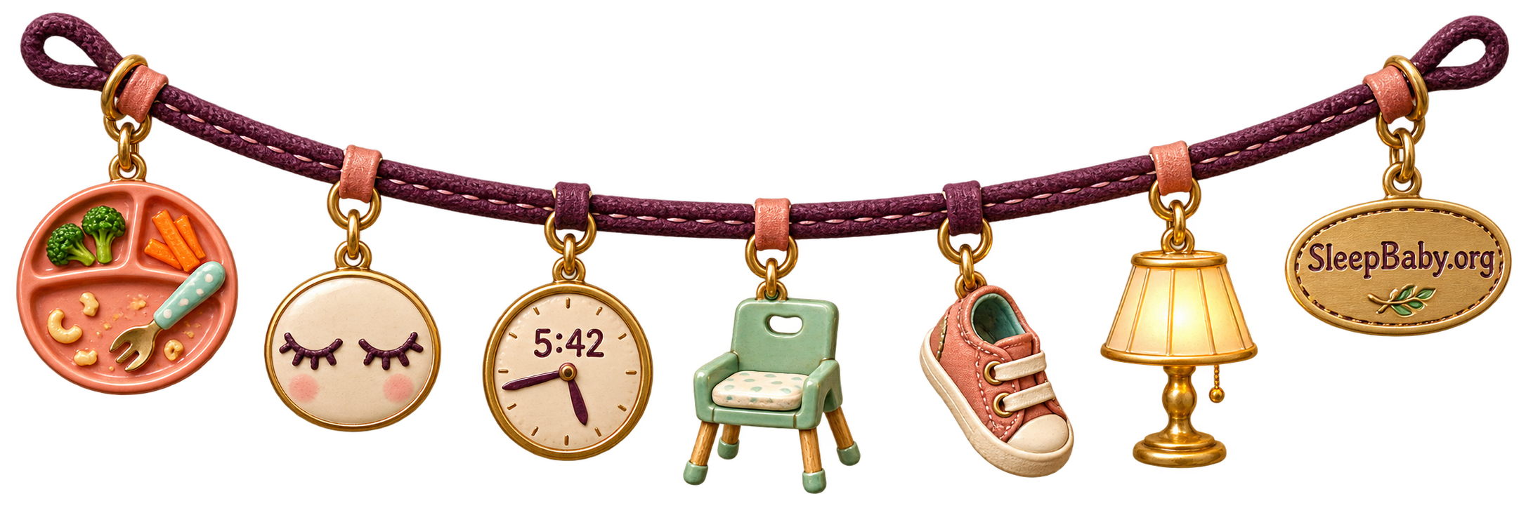A jewel-like ribbon of an untouched dinner plate, sleepy toddler face, early clock, high chair, loose shoe, and glowing bedside lamp.