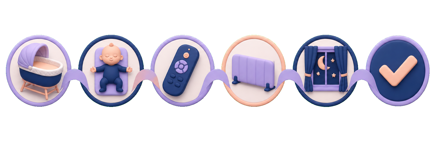 Teaching ribbon showing a clear bassinet before a television remote
