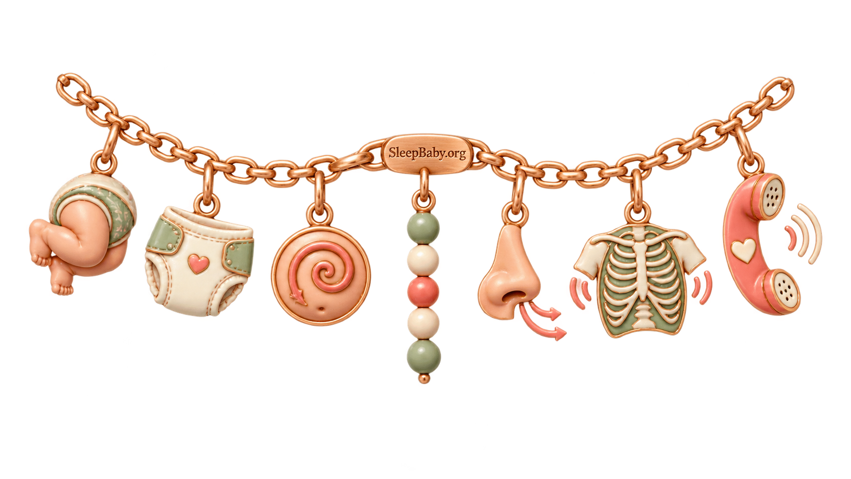 Seven charms compare curled knees and belly pressure with breath rhythm, nostril flare, rib effort, and a clinician call