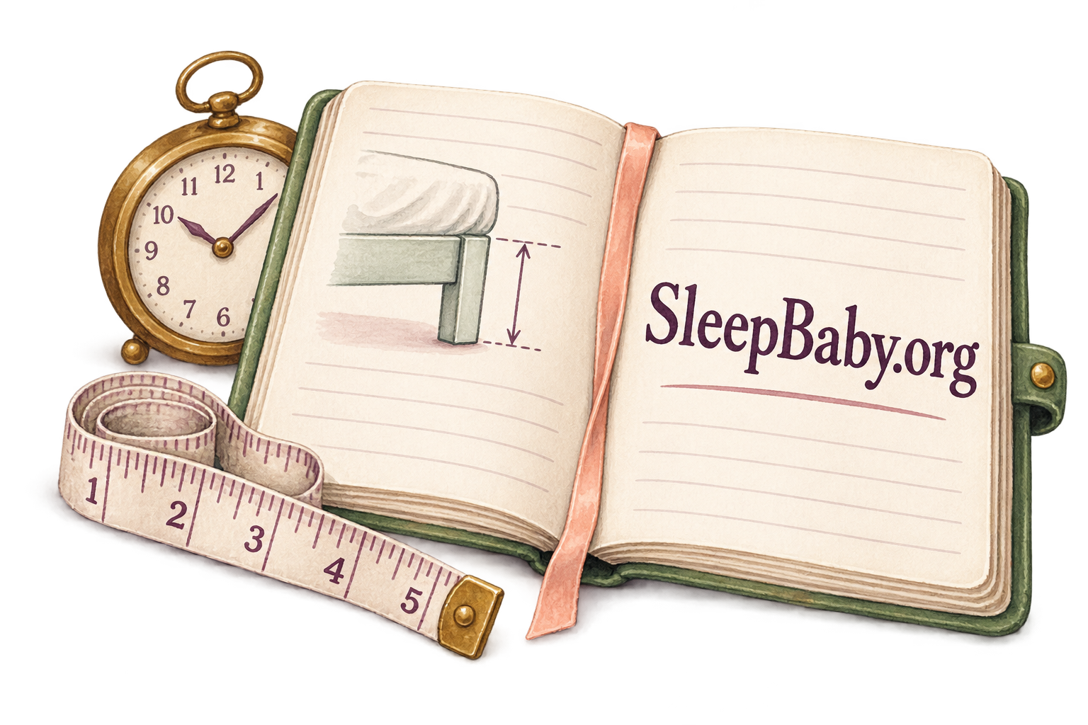 A clock, folded measuring tape and open care notebook represent the details a clinician uses to understand a fall.