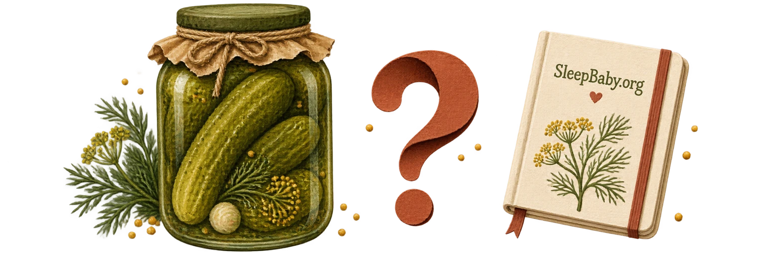 Pickle jar, question mark and botanical notebook on a transparent background.